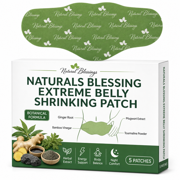 Naturals Blessing Extreme Belly Shrinking Patch – Botanical Formula Ginger Mugwort Bamboo Vinegar Tourmaline