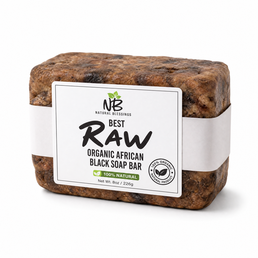 Best Raw Organic African Black Soap Bar - photo1 white bg